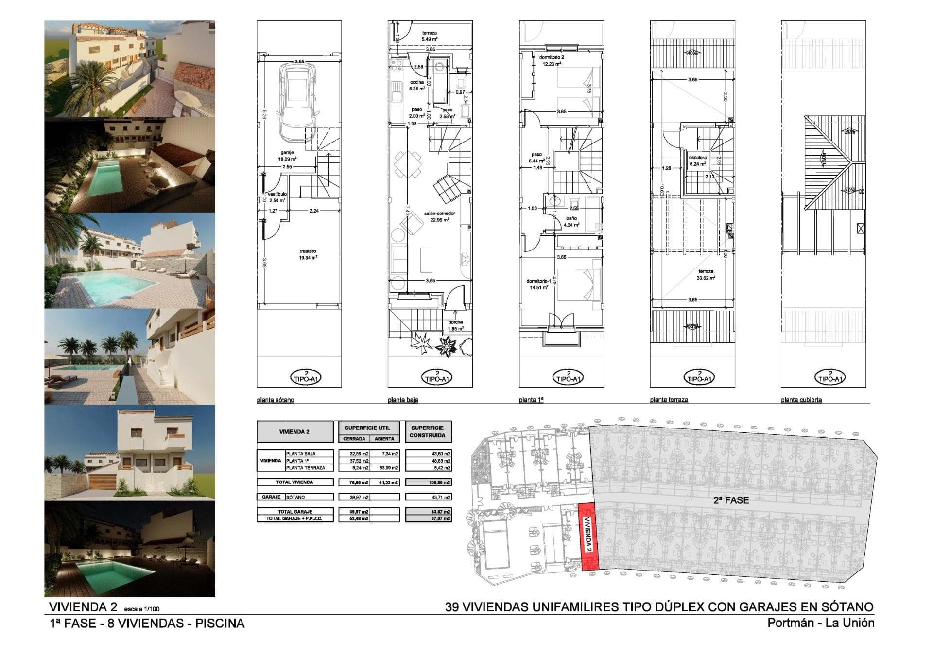 New Build Townhouses with Sea Views in Portman Murcia - foto 25
