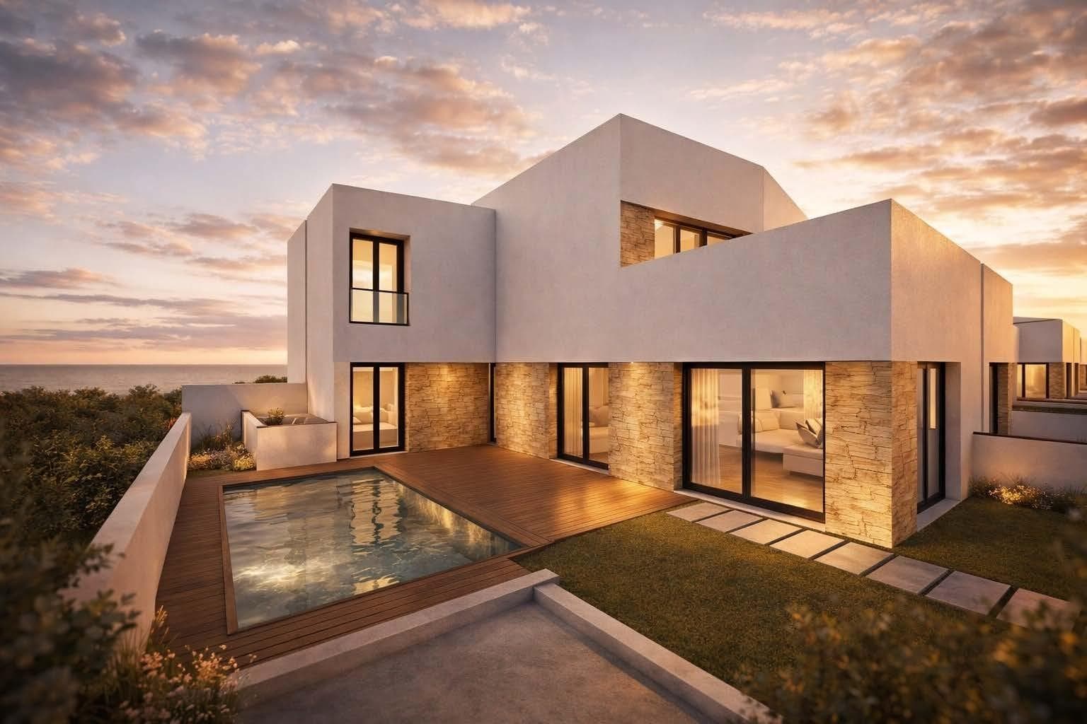 Moderne, neu gebaute Vierfach-Eckvillen in Bigastro, Alicante - foto 1