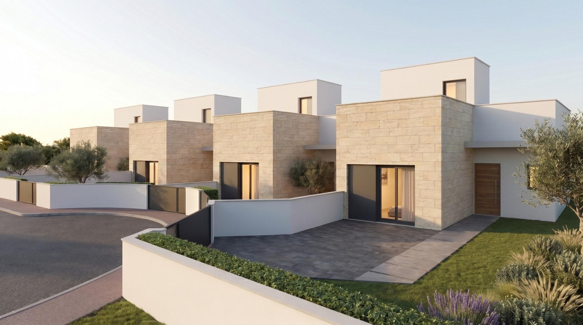 Development of 4 newly built semi-detached and terraced villas with private swimming pools at the Mazarrón Country Club - foto 1